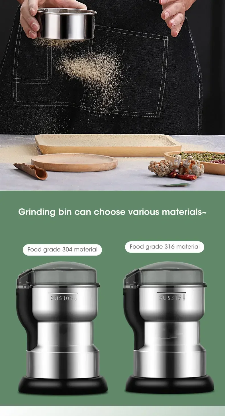 Electric Multifunctional New Grinder Coffee Kitchen Beans Cereal Nuts Spices Grains Grinder Machine For Home Coffee Grinders