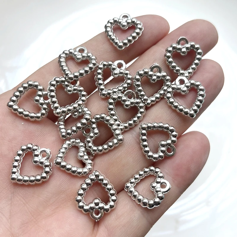 20 pieces 17mm * 16mm acrylic CCB hollow heart beads pendant DIY bracelet necklace earrings decorative accessories