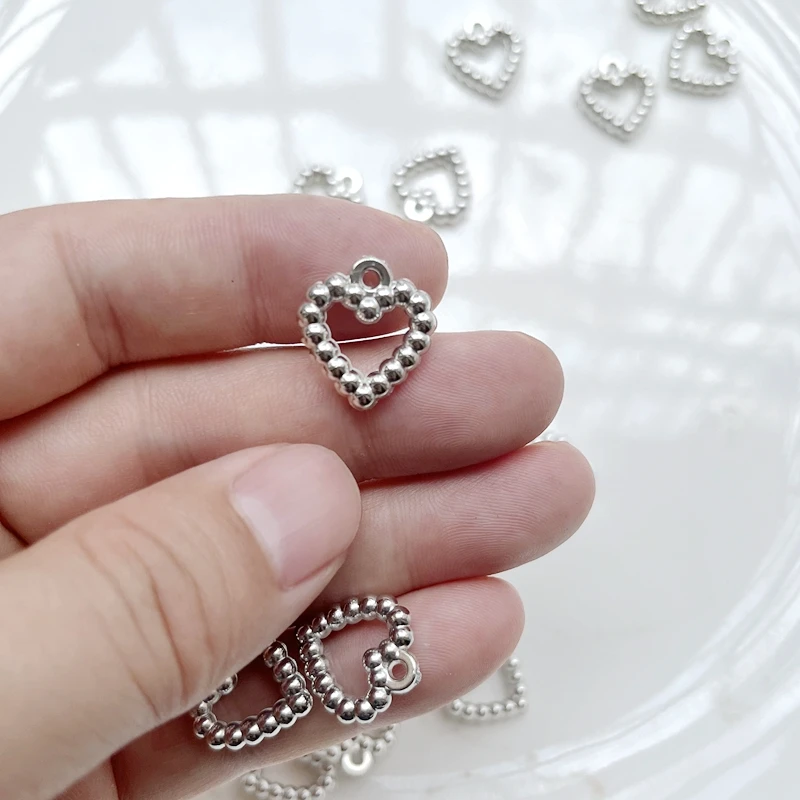 20 pieces 17mm * 16mm acrylic CCB hollow heart beads pendant DIY bracelet necklace earrings decorative accessories