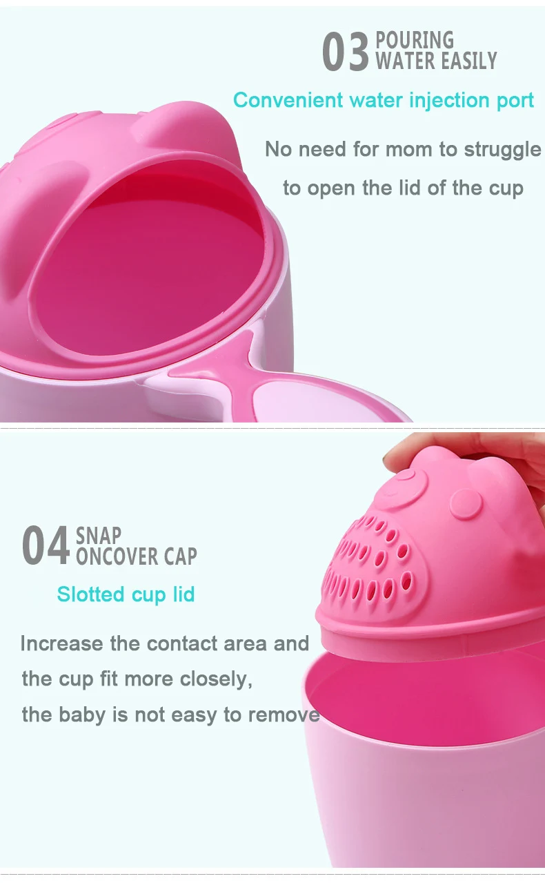 Cartoon Baby Bath Caps Toddle Shampoo Cup Children Bathing Bailer Baby Shower Spoons Child Washing Hair Cup Kids Bath Tool