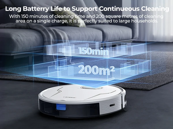 Laresar Robot Vacuum Cleaner 5000Pa Suction 150 mins Smart Navigation Mopping Intelligent Robotic Smart Home Appliance