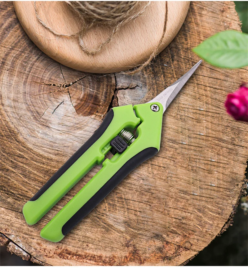 6.5 Inch Gardening Scissors Hand Pruner Pruning Shears Trimming Scissors with Straight Elbow Stainless Steel Blades for Plant