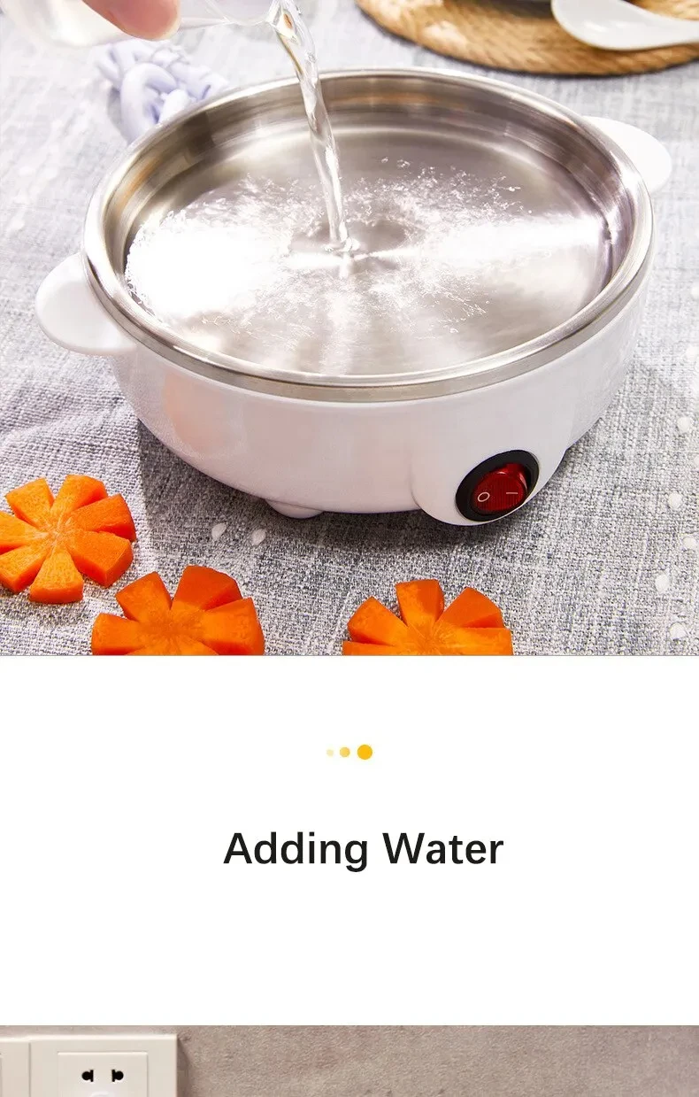 DINRGO 220V Multifunctional Electric Egg Boiler Double Layers Egg Cooker Mini Steamer Poacher Kitchen Cooking Breakfast Machine