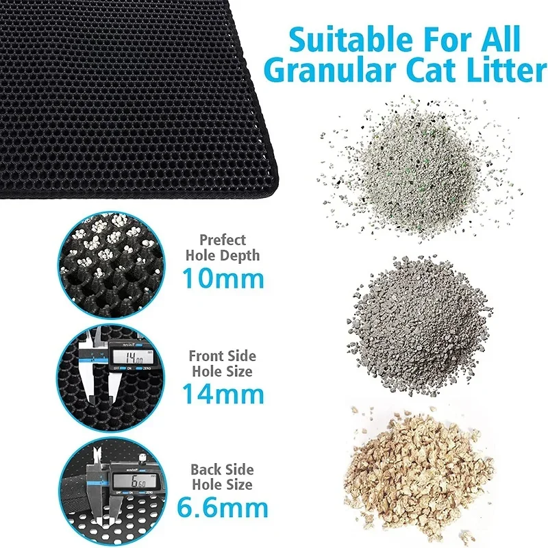 Cat Litter Mat Water Urine Proof Double Layer Pet Foldable Cat Litter Trapping  Pet Carpet Bed Pads For Cats Pet Clean Supplies