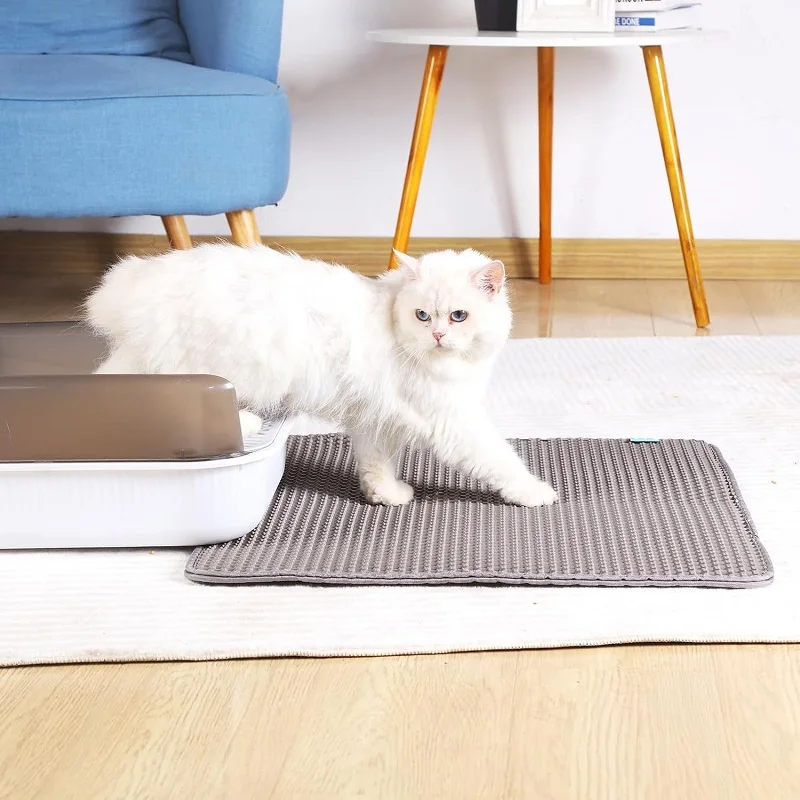 Cat Litter Mat Water Urine Proof Double Layer Pet Foldable Cat Litter Trapping  Pet Carpet Bed Pads For Cats Pet Clean Supplies