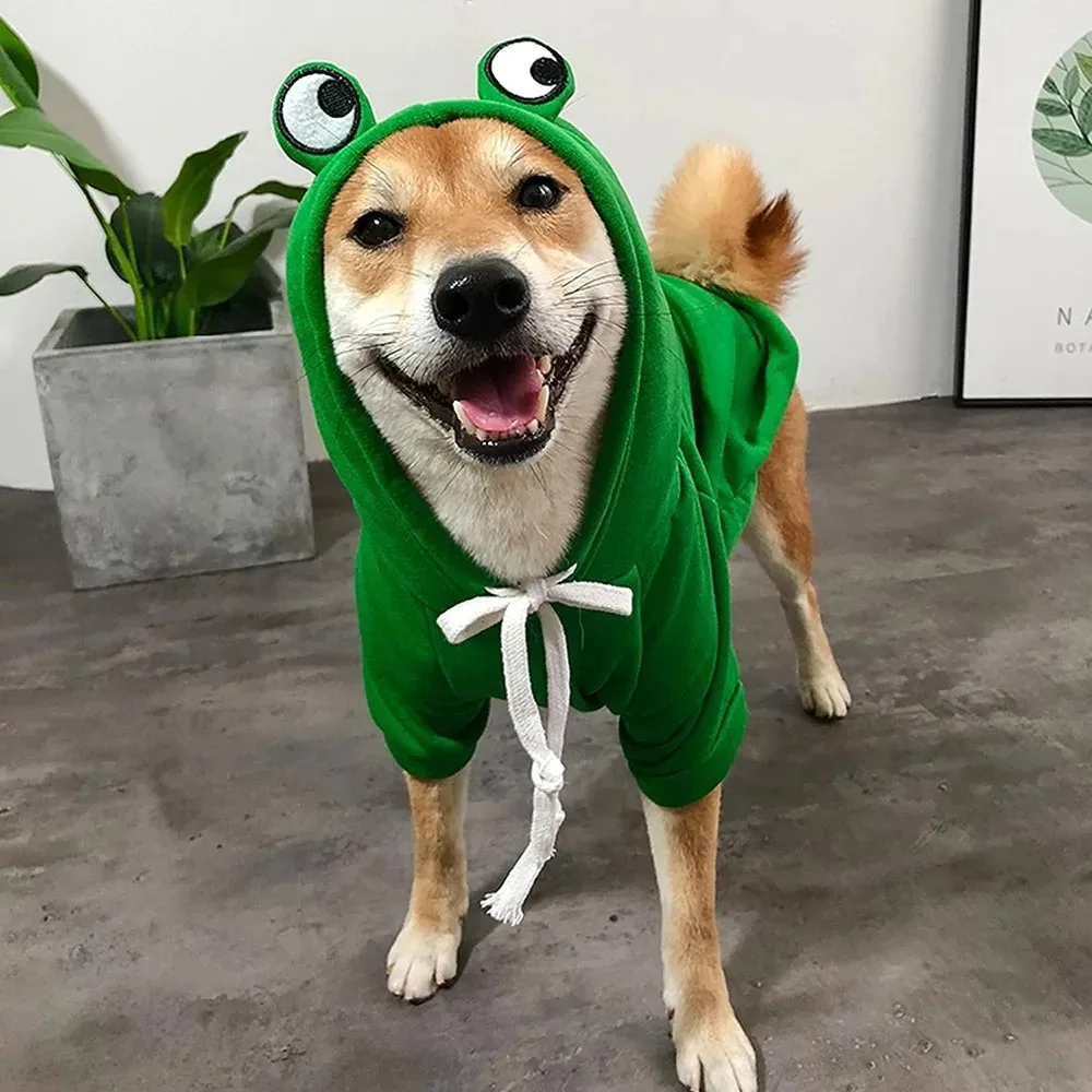 Cute Frog Pet Sweater Puppy Hoodie Pet Clothes Clothes for a Dog Jumper Apparels Dogs Accessories Clothing Dog´s Suit Outfit