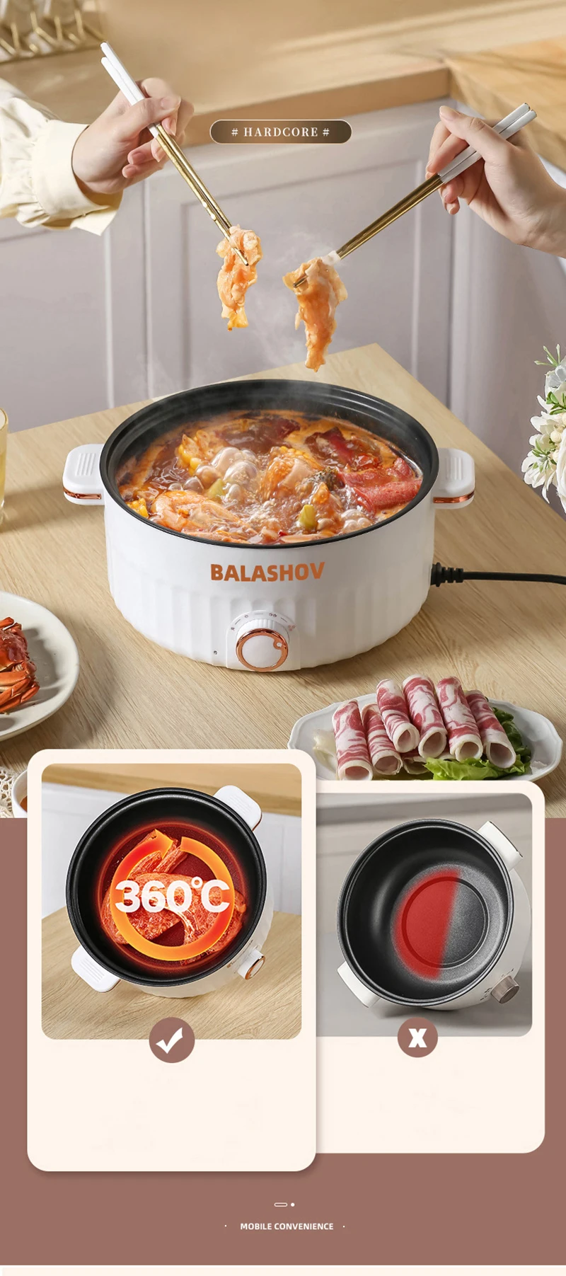 3L 110V Portable Electric Rice Cooker Multifunctional Pan Non-stick Cookware for Kitchen and Home Appliance US Plug