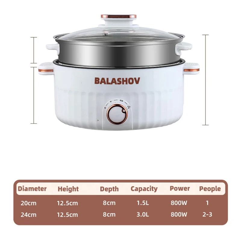 3L 110V Portable Electric Rice Cooker Multifunctional Pan Non-stick Cookware for Kitchen and Home Appliance US Plug