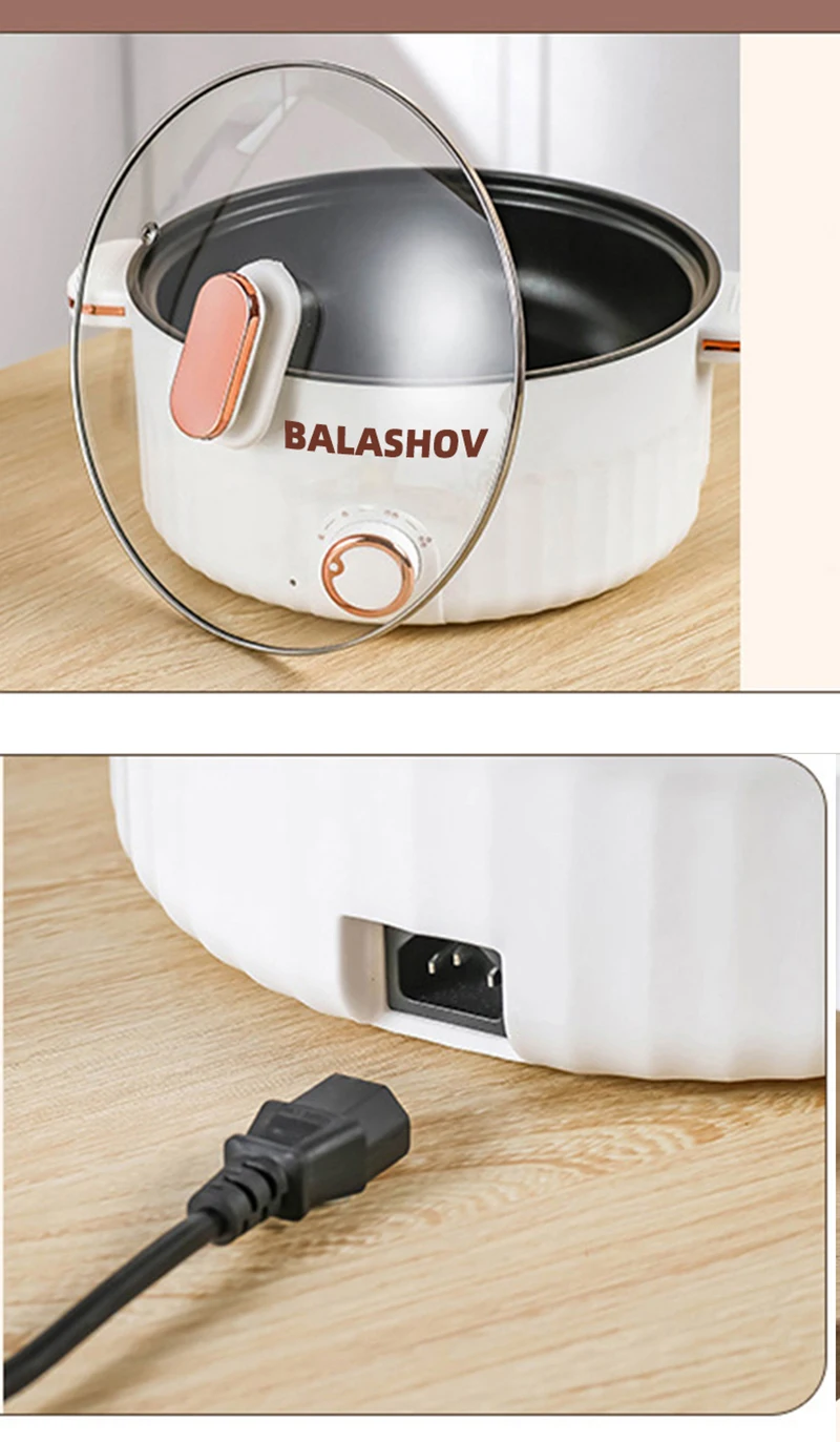 3L 110V Portable Electric Rice Cooker Multifunctional Pan Non-stick Cookware for Kitchen and Home Appliance US Plug